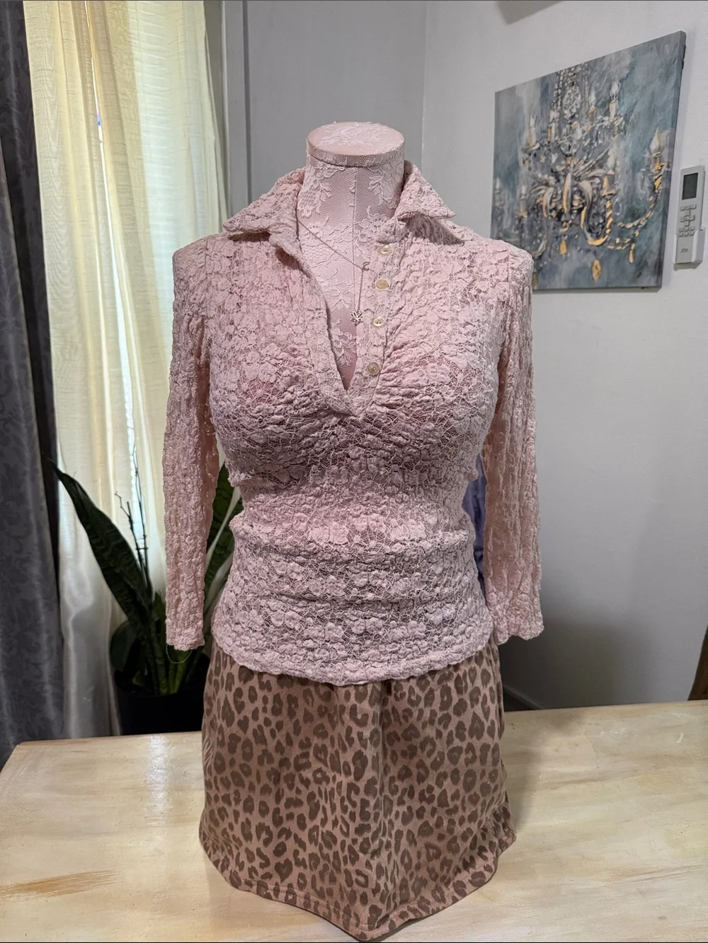 PINK Victoria's Secret Pink/Brown Leopard Fold-Over Mini Skort